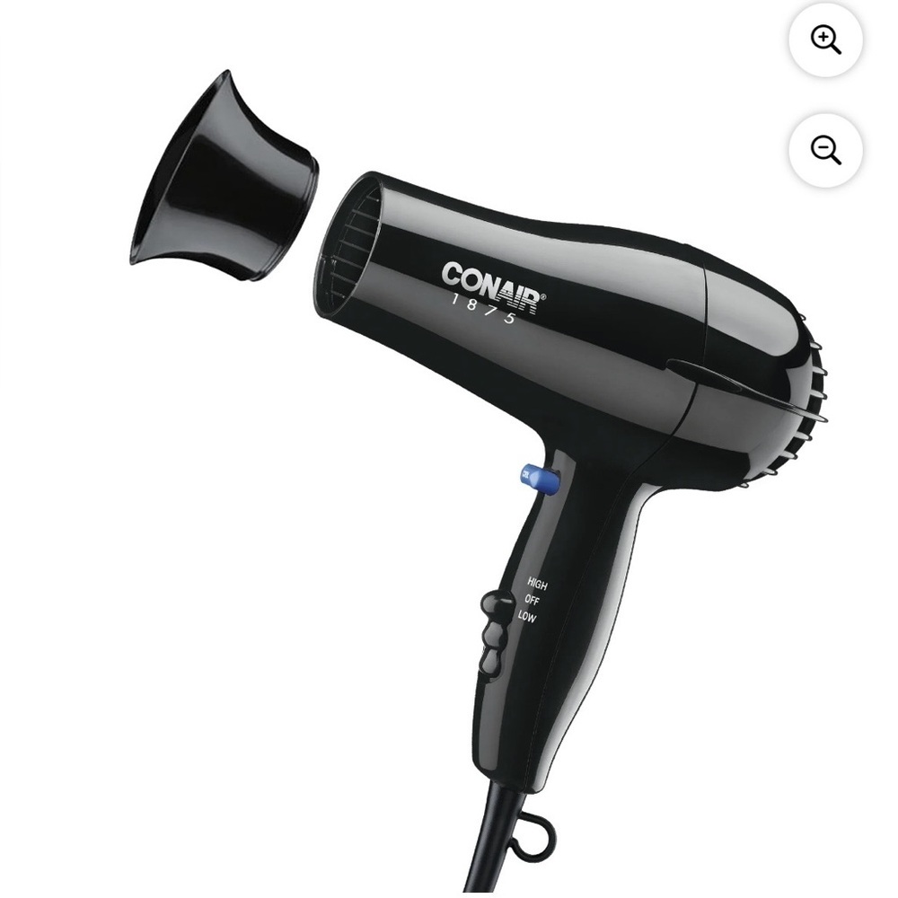 Conair Hairdryer Handheld Black 1875 Watts Two Settings Tested Works